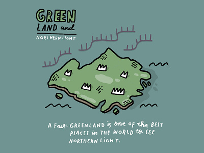 Greenland and Northern Light doodle greenland iamillustration illustration island