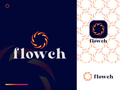 Flowch Modern Logo Symbol for SALE 3d animation branding design dribbble f flowch logo flower logo graphic design icon identity illustration logo logo design logo trend 2022 motion graphics sale vector symbol ui vector