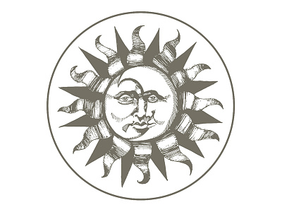 Alchemic Sun alchemist alchemy art design art grotesque ilustration moon ornament print design sun tshirt art