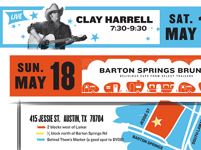 Barton Springs Neighborhood Food Court austin barton country letterpress music showcard springs woodtype