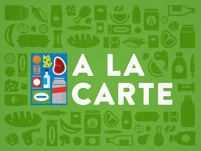 A La Carte bag delivery food grocery icons