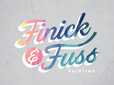 Finick & Fuss ampersand brushstrokes color home interior logo paint script