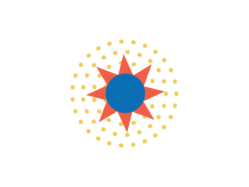 All the Suns_4 monoline line triangle circle geometric shine rays suns sun