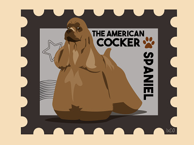The American Cocker Spaniel by IxCO cocker dog dogs ixco spaniel stamp stamps