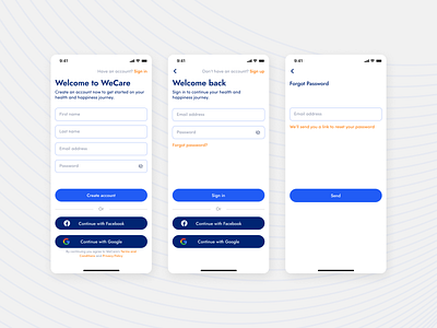 Wellness App Sign in branding ui