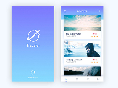 Traveler app design logo ui