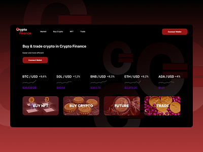 Crypto Finance Buy & Trade 3d bitcoin blockchain branding crypto design illustration ui ux web website