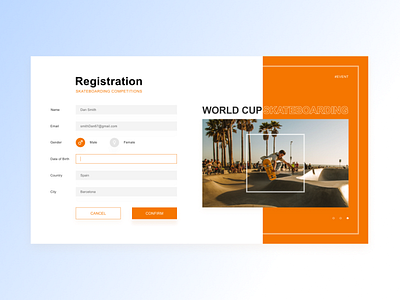 Registration - #1 dailyui design ui ux web