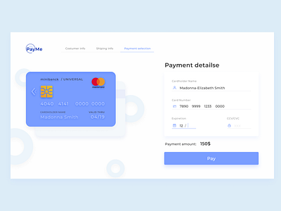 Credit Card - Checkout form checkout credit card dailyui dashboard ui design pay shopping ui userinterface ux web