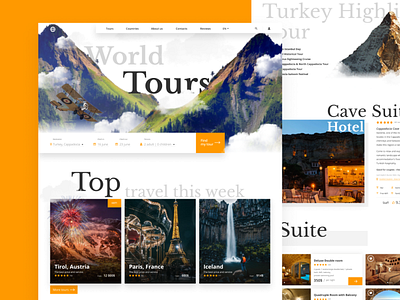 Travel Website balloon booking design hiking tour trip turkey ui web