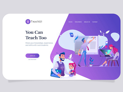 TeachUI Landing Page adobe xd dailyui 001 illustrator landing page teaching ui design website