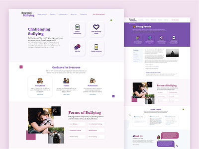 Beyond Bullying Website UI branding bullying design leicestershire speech ui ui design ux web website website design