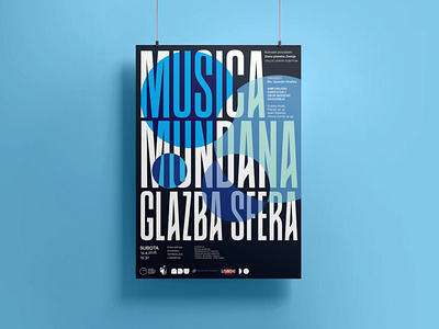 Musica Mundana Glazba sfera — poster design illustration typography