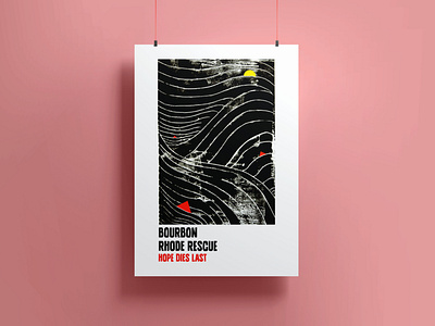 Bourbon Rhode rescue — plakat design illustration