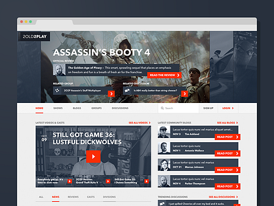 2old2play landing page redesign blog games gaming landing landing page news slider slideshow ui video web