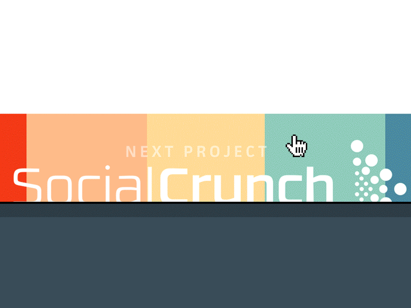 Portfolio projects - next project link animation gif hover personal portfolio projects web