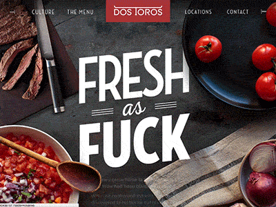 Dos Toros website concept animated food gif parallax photography restaurant scroll web