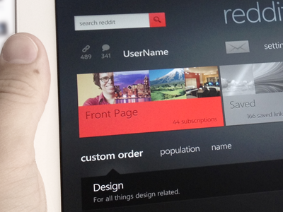 Reddit tablet app app dark ui ios ipad metro photo reddit tablet ui ux windows 8