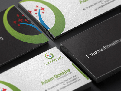 Landmark Business Card agency available branding businesscard card design health logo print