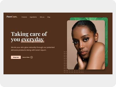 Skincare website design brand branding design ecommerce interface logo product skin skincare startup ux website