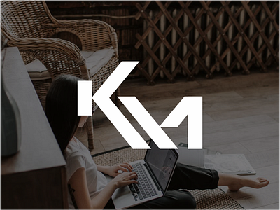 KM initials logo design branding graphic design icon identity logo speaker symbol