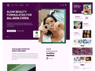 Skincare Website design - Concept branding development php rebranding skincare startup webdesign website women wordpress