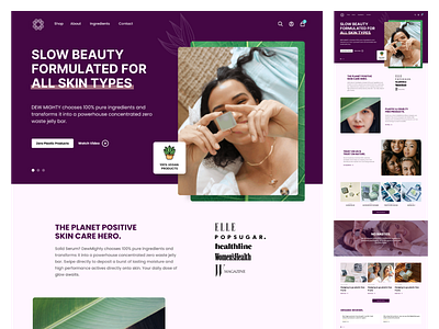 Skincare Website design - Concept branding development php rebranding skincare startup webdesign website women wordpress