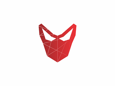 Karate (Mask) + technology branding icon karate logo red symbol technology