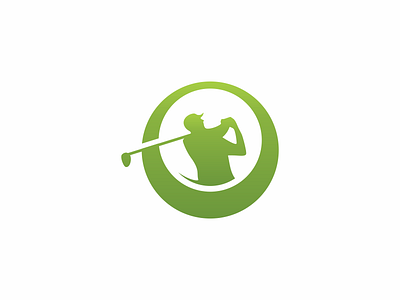 Golf Planet (concept) branding design gold green identity inspiration logo person pixtrum silhouette sports