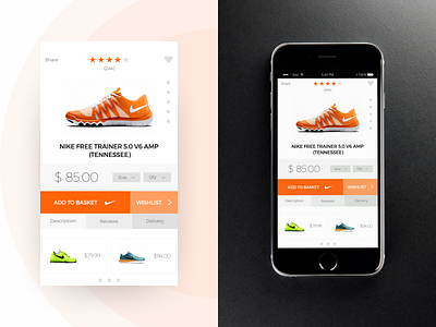 Nike Product Page (Concept) app concept design fun icon ios mockup nike page pixtrum product psd