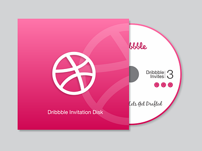 Dribbble Invites (3) art cd design disk dribbble hire invite invites logo vector