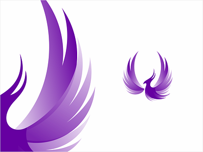 Phoenix + Gradient + Transparency bird branding eagle icon identity logo phoenix purple symbol