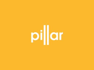 Pillar agency branding logo negative pillar space symbol textual