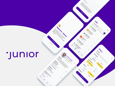 Junior App — applying for a job made easy app bold colorful dailyui design ios minimal mobile mobile ui simple ui uidesign ux uxdesign