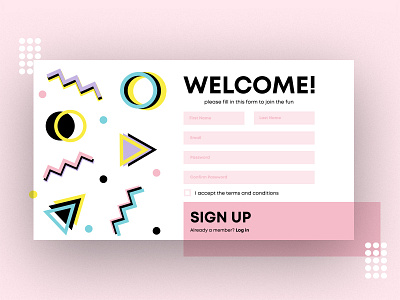 Sign Up Page dailyui design flat geometic sign up ui ui design uidesign vector web