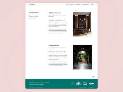 User Interface for Light Play London - services page branding design electricial services electricity illustration modern design services services page ui ui ux user interface ux