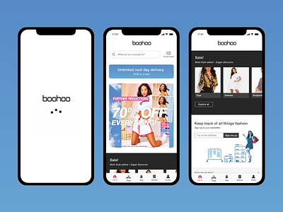 Boohoo (e-commerce redesign for a fashion brand) boohoo e commerce e commerce app ecommerce fahsion app fashion fashion design mobile mobile ui mobile ux modern design online store redesign ui ui ux
