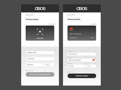 Asos - checkout details page