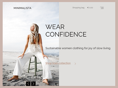 Slow Fashion Landing Page adobexd minimal minimalistic slowfashion ux uxui web webdesign