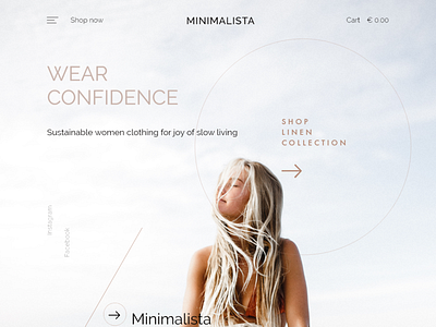 Remake Slow Fashion Landing Page adobexd branding flat minimal minimalistic slowfashion ui ux uxui webdesign