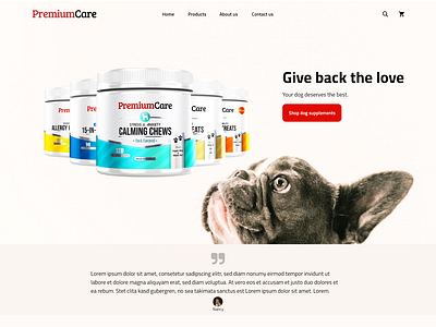 Landing Page Concept - Dog Supplements E-commerce Website