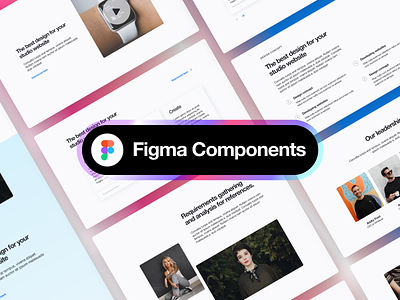 Landing page UI Kit + Components component figma free freebie kit landing page system template ui ux web