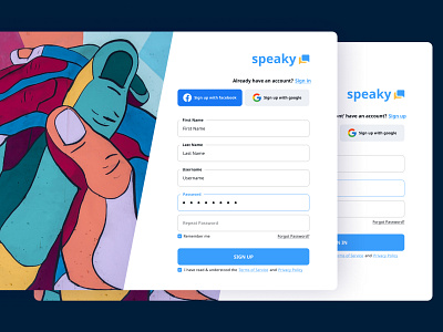 SPEAKY | Sign up | Redesign