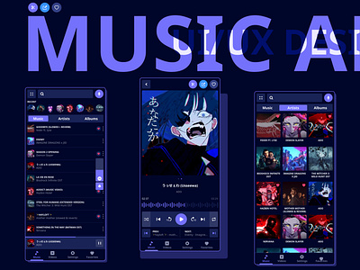 Music App | Redesign app dark mode mobile music music player song ui ux