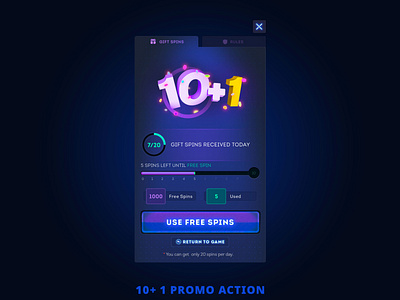 Gambling Promo 3d buttons gambling neon progress bar promo ui ux