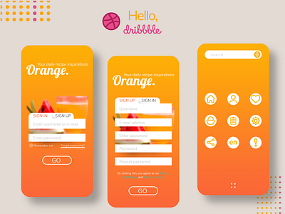 Hello, Dribbble! app design ui