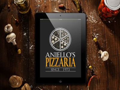 Aniello's Pizzaria logo italian food logo pizza