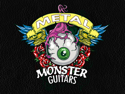 Metal Monster Guitars logo eyes guitars heavy metal logo monsters