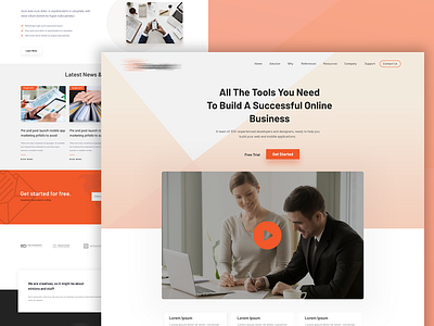 Business Tools Landing page application design branding clean design flat landing page design minimal onepage ui ui design ux ux design web web design