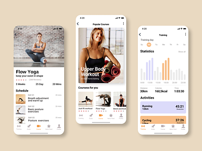 Sport and Yoga App 2019trend app application art color design designer icon illustrator spot trendy ui uiux ux web yoga app